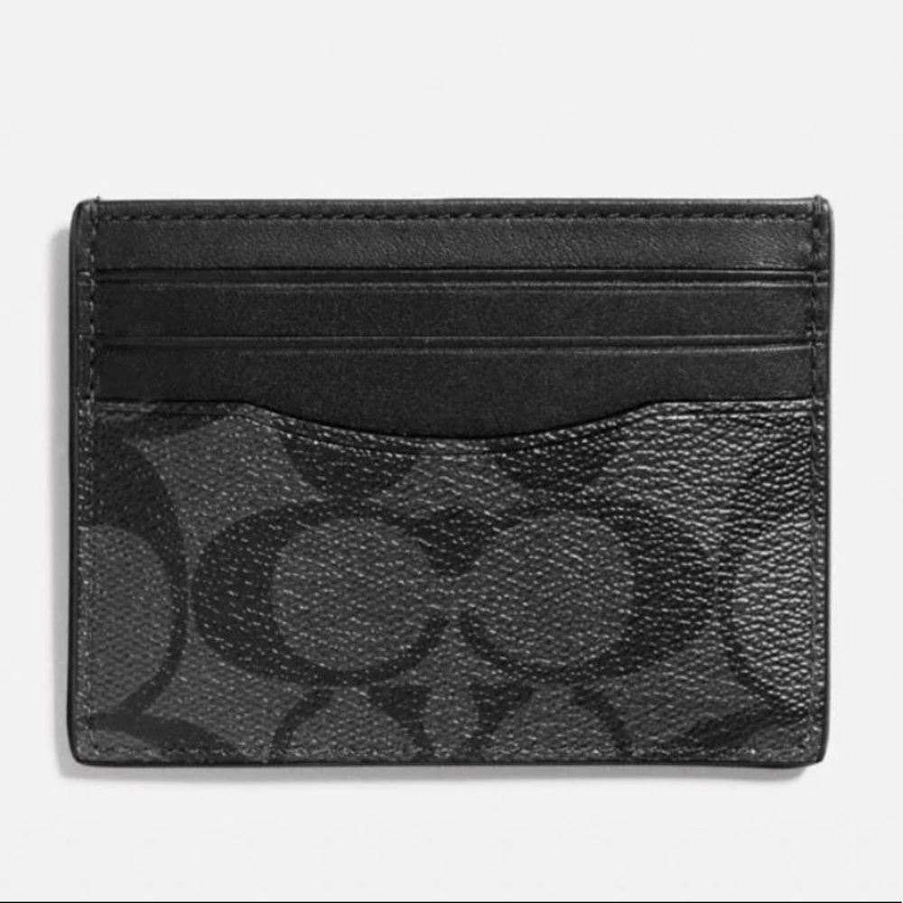 Coach SLIM CARD CASE IN SIGNATURE CANVAS